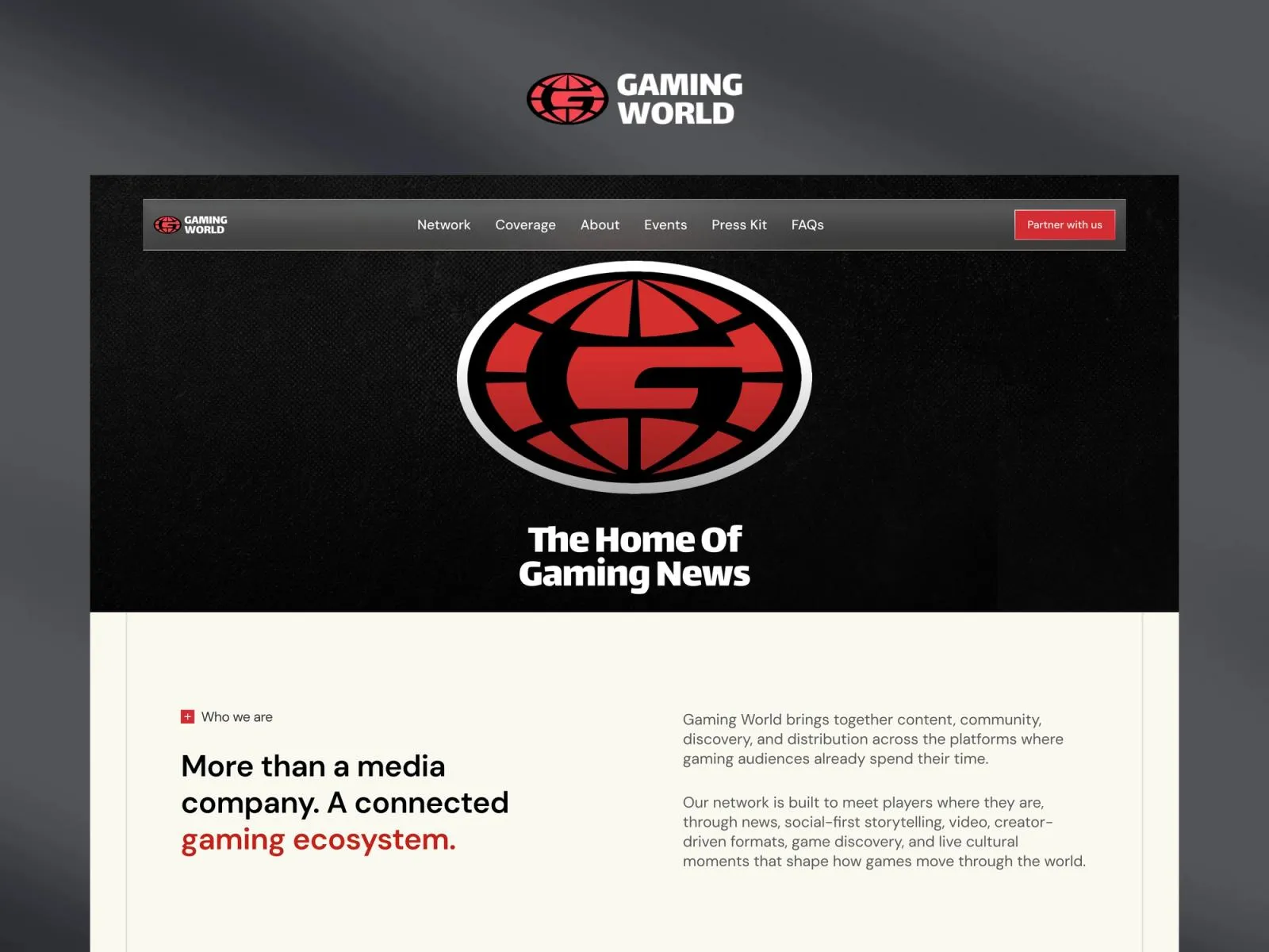 Gaming World Media Website Design & Framer Development