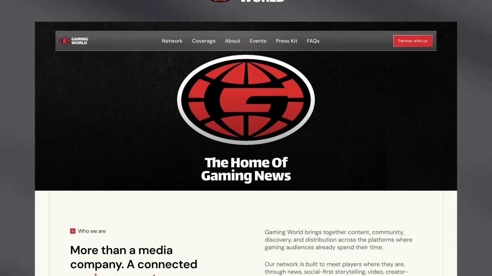 Gaming World Media Website Design & Framer Development